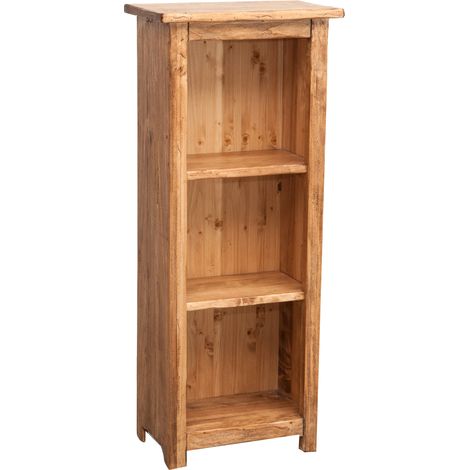 Kleines Landhaus Bücherregal aus massivem Lindenholz mit natürlicher Oberfläche L40xPR25xH98 cm. Made in Italy