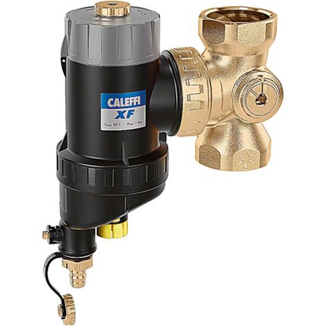 Pot de décantation spécial PAC DN 40 - CALEFFI XF 1"1/2 (40/49) FF avec anneau magnétique et filtre automatique + BYPASS - Thermador (1/2)