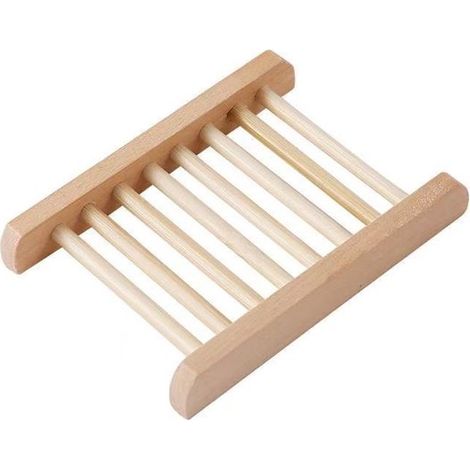 Portasapone in bambù, scatola portasapone in legno, organizzazione del bagno, design con foro di drenaggio, set da 2 pezzi, legno naturale (1/5)
