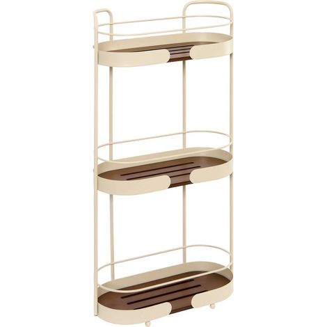 Estante de ducha argileo ovalado de 3 niveles, color beige - 5five (1/4)