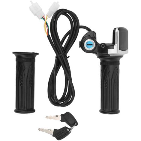 Poignées D'accélérateur pour Vélo électrique, Ensemble de Poignées Torsadées avec Indicateur LED pour Scooters, Matériau ABS, Accessoires de Moto 48V. (1/5)