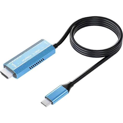 Câble adaptateur USB-C 8K 60 Hz (compatible Thunderbolt 3/4) vers HDMI, câble de données complet, 1,8 mètre. (1/5)
