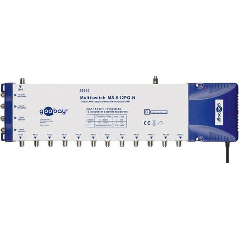 Multiswitch SAT - GOOBAY - MS-512PQ - 17 ports - Gain 30 dB - Fréquence 47-2150 MHz