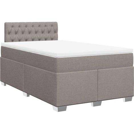 Maison Exclusive - Sommier à lattes de lit avec matelas taupe 120x190 cm tissu (1/5)