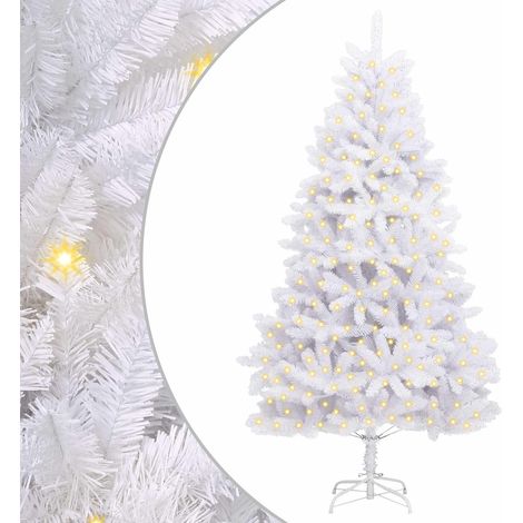 Sapin de Noël artificiel avec 300 LED Blanc 240 cm PVC et métal