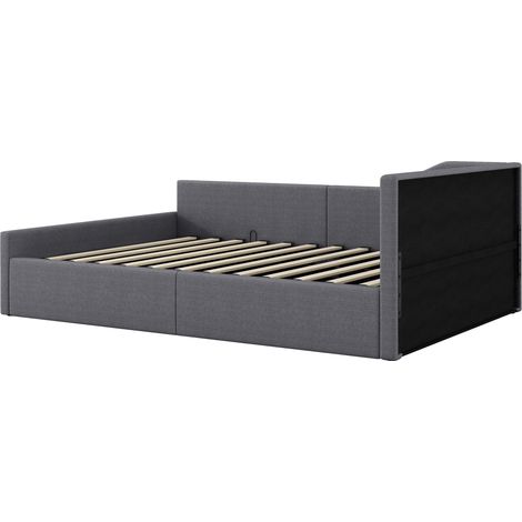 Cama sofá 140x200 con almacenaje, gris (1/5)