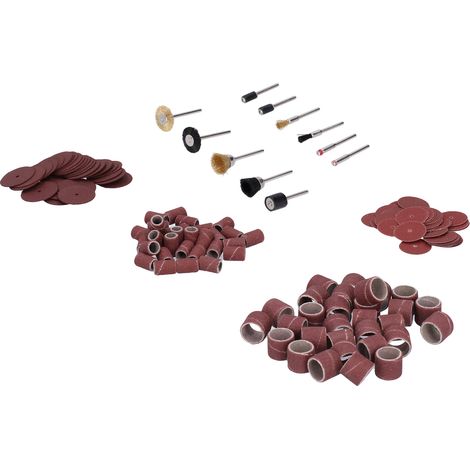 Kit d'accessoires pour meuleuse d'angle avec mandrins, bandes abrasives et brosses pour le dépoussiérage (1/5)