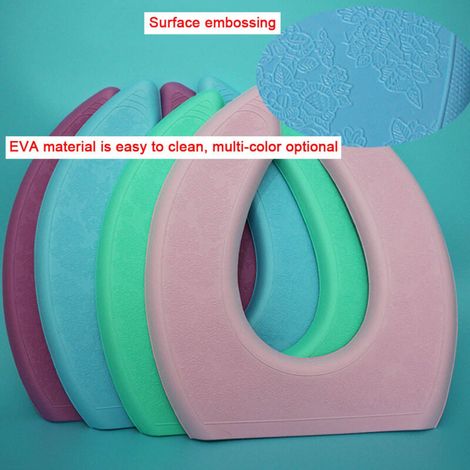 Tapis de toilette O-U en EVA 3504104mm 1PC Matière hydrofuge et antidérapante, coloris assorti, montage simple pour un lavage facile (1/4)