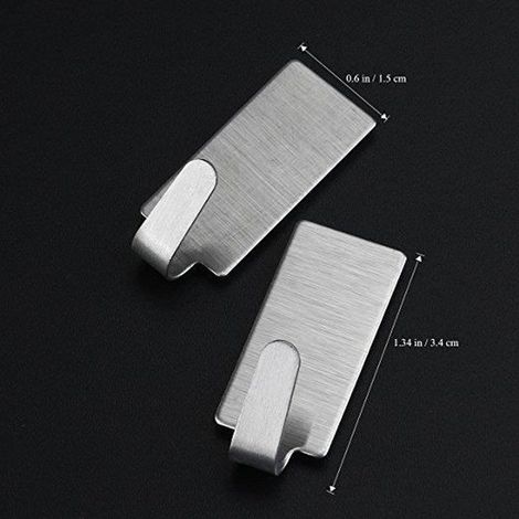 Crochets de 12pcs adhésif inox serviette serviette Racks crochets de mur pour cuisine salle de bains