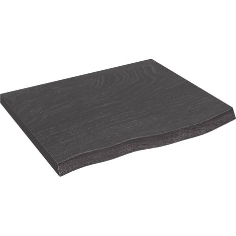 Dessus de table gris foncé bois chêne massif traité (1/5)