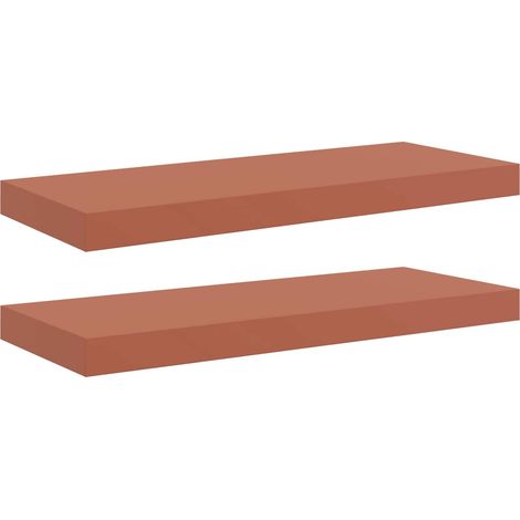 Étagère Murale 2 pcs Étagères flottantes Rouge 60 x 23 x 4 cm Bois d'ingénierie (1/5)
