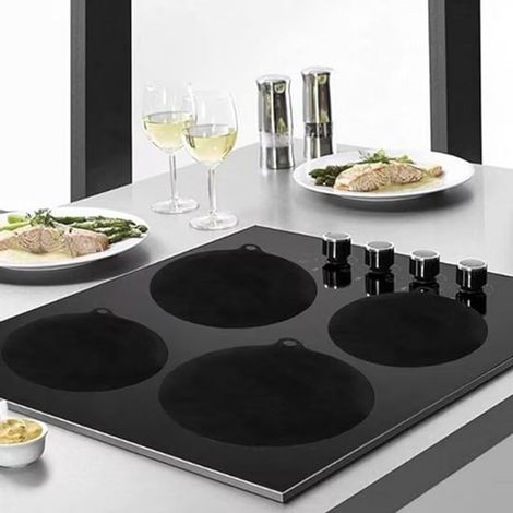 Set di 4 tappetini protettivi per piano cottura a induzione, protezione per pentole, set da 4 pezzi, 22 cm, resistenti al calore fino a 240 °C, tappetino protettivo per piano cottura, resistente al ca (1/5)