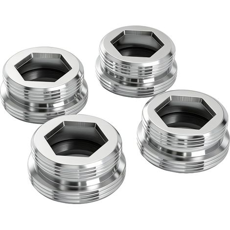 Adaptateur Robinet Cuisine M20-M22, 4 Standard, Adaptateur de Robinet en Laiton à Double Filetage, pour Aérateurs de Cuisine, Filtres à Eau Tuyaux avec 4 Joints en Caoutchouc (1/5)
