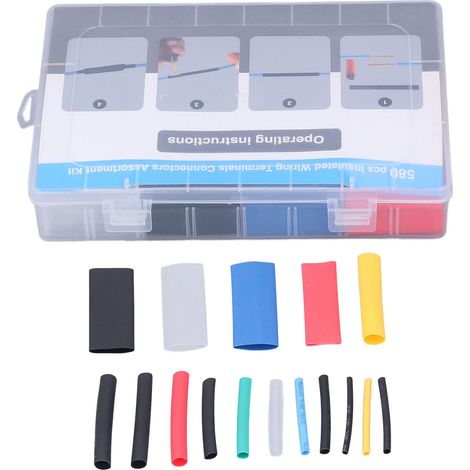Coffret 580 pièces gaine thermorétractable isolante protection câble électronique kit DIY (1/5)