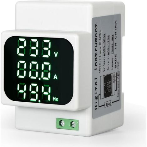 Digitales Voltmeter, Amperemeter, Digitalanzeige, Frequenzmesser, Wechselstrom 50–500 V, DIN-Schienenmontage, Multifunktionsmessgerät für den Heimgebrauch XXW
