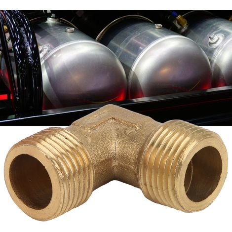 Adaptateur coudé à angle droit 3/83/8 pour clapet anti-retour, accessoires pour compresseur d'air, coude de sortie d'air, coude de raccordement pour pompe à air (1/5)