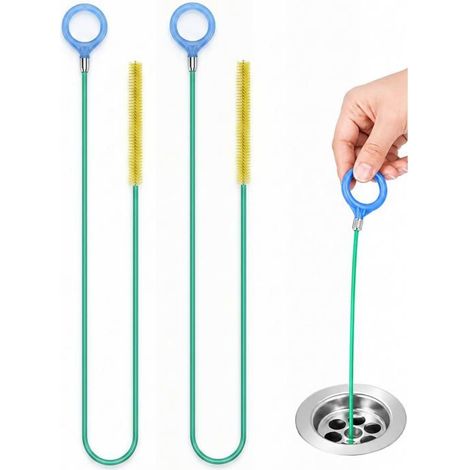 Furet Déboucheur Canalisation 2X 90Cm Vert Flexible – Sonde De Débouchage Rapide Pour Lavabo,Douche,Baignoire. Élimine Cheve[RD138] (1/5)