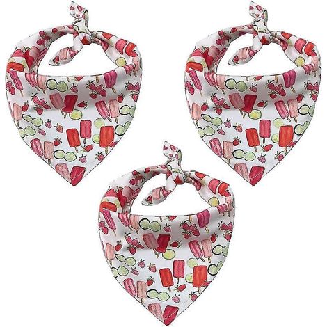 3 pañuelos para perros con estampado tie-dye, triangulares, lavables. (1/5)