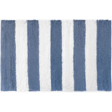 ALFOMBRA ALGODÓN RAYAS AZUL 60x90 CM (1/3)