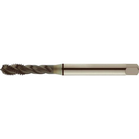 Maschio Macchina Per Fori Ciechi, Rivestimento Tialn, Din 371 C, Filettatura M8, No 1,25 Mm Di Lunghezza. Totale: 90 Mm, Ø Gambo 8,0 Millimetri