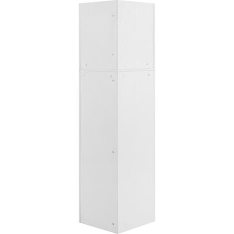 Armoire d'angle pour salle de bain avec étagères réglables, 36,5 x 36,5 x 155 cm, blanc (1/5)