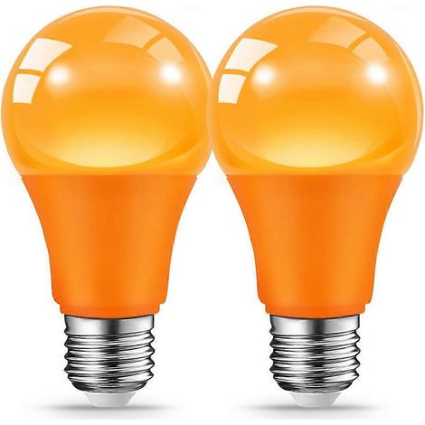 Packung mit 2 nicht dimmbaren 9W E27 LED-Lampen in Lila für Innenbeleuchtung und Partydekoration. (1/5)