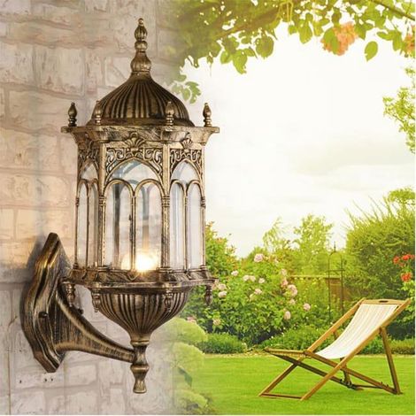 Appliques murales d'extérieur de style rustique rétro, lumières rétro traditionnelles, appliques murales de jardin étanches en aluminium E27 (SKU produit : 96666610 SKU Offre : mkh25.7.16-12) (1/4)