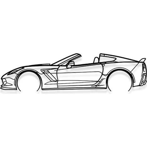 DECORACIÓN DE PARED DE METAL - CORVETTE C7 Z06 - Decoración de pared - 100CM