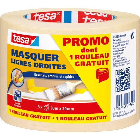 Tesa Nastro Adesivo Crema 50m x 3cm Set