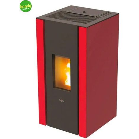 STUFA A PELLET 'ELANE 9' Colore rosso (1/2)