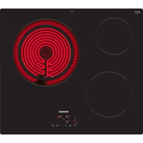 piano cottura in vetroceramica 60 cm 3 fuochi 5700 W nero - ET61RBKB8E - Siemens