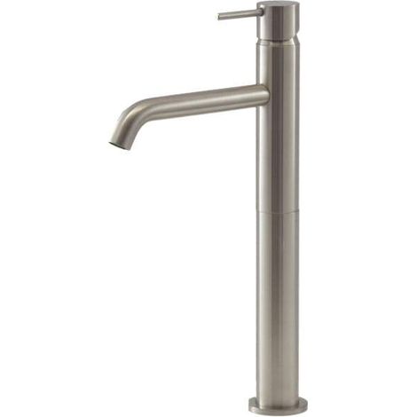 Mitigeur lavabo haute couleur en acier brossé Gattoni Easy 2384/23NS Sans vidage - acier inoxydable brossé (1/2)