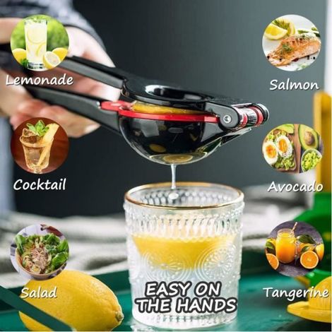 Presse-agrume manuel,presse-citron en alliage d'aluminium robuste,Presse-jus de orange à Levier à long manche,pour limes,fruits,Noir (1/4)