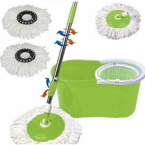 EASY MOP 360° ROTANTE ROTO MOCIO IN MICROFIBRA STRIZZATORE CASA CON SECCHIO