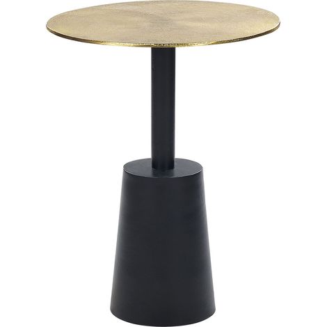 Tavolino in metallo oro e nero 36 cm fatto a mano forma geometrica Tanami