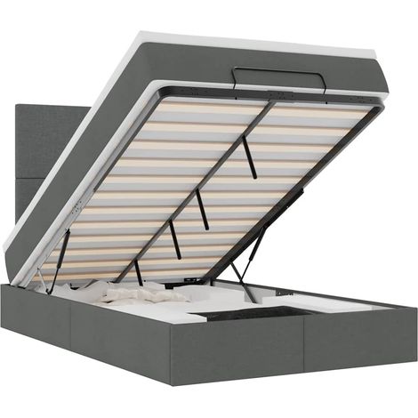 Maison Exclusive - Ottoman-Bett mit Matratze & LEDs Dunkelgrau 12