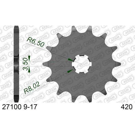 Pignon avant Afam pour chaîne 420, code 27100-11