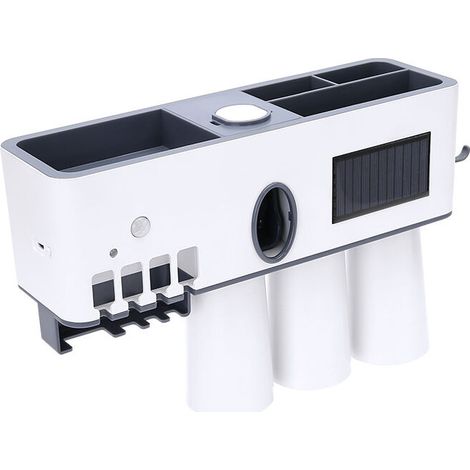 Toothbrush Holder Toothbrush Sanitizer Wall Mounted Toothbrush Holder with Sterilizer Function Electric Toothbrush Organizer for Bathroom Color: WHITE (1/4)
