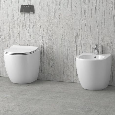 BIDET NEW LUNA Installazione Filomuro  Ceramica - Colore BIANCO