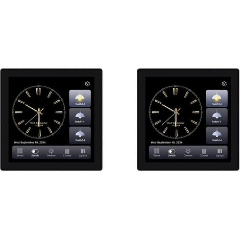 2 interrupteurs à écran tactile Tuya T3E Pro Smart Control Panel Switch Zigbee Smart Wall Push Switch Black (1/5)
