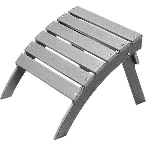 Repose-pieds Pliable Adirondack, 547x480x377 mm, en PEHD, Résistant aux Intempéries pour Chaise Adirondack, Montage Facile, pour Extérieur, Patio, Porche, Piscine, Pelouse, Arrière-cour, Gris (1/5)