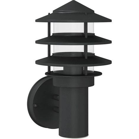 Applique murale d'extérieur noir acier inoxydable