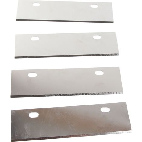 4 Lames de Grattoir Grill BBQ Accessoires Replacements Rechange en Acier Inoxydable, 15.2x4.6cm, Rigides et Durables pour Nettoyage Outils (1/5)