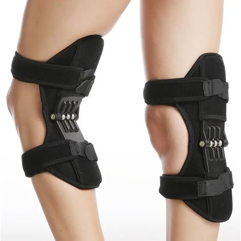 1 paire genou Protection Booster puissance soutien genouillères puissant rebond ressort Force sport réduit la douleur Protection des jambes froides (1/5)