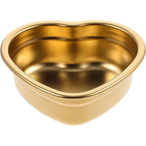 Herzförmiger Teller, Edelstahlschale, Metall-Snackteller, Dessertschale für Restaurants-17X17X6CM-Golden (1/4)