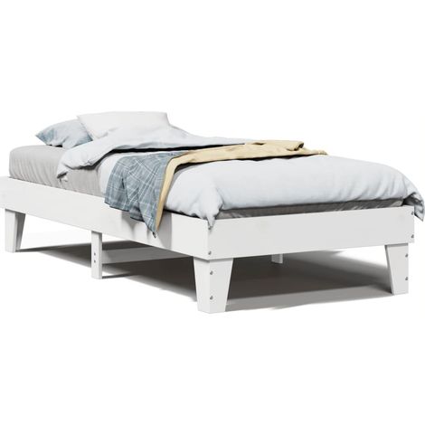Maison Exclusive - Letto senza Materasso Bianco 75x190 in Legno Massello di Pino