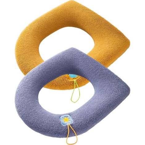 Coussin Pour Abattant De Toilette - En Spandex Élastique - Compatible Abattants Ronds Et En Forme De U - 2 Pièces (1/5)