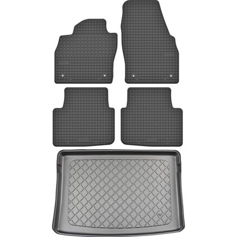 Skoda Kamiq SUV desde septiembre de 2019. Juego de alfombrillas de goma para coche + alfombrilla para maletero.