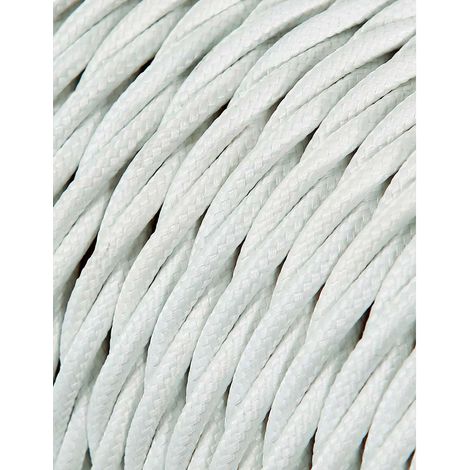 Carrete cable textil trenzado h03vv-f 2 x 0,75 mm² blanco, 25 m