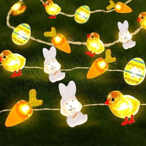 Ghirlanda luminosa pasquale - Catena luminosa a LED da 4 metri, adatta sia per interni che per esterni.